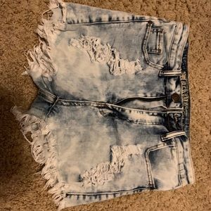white washed pre-ripped jean shorts!